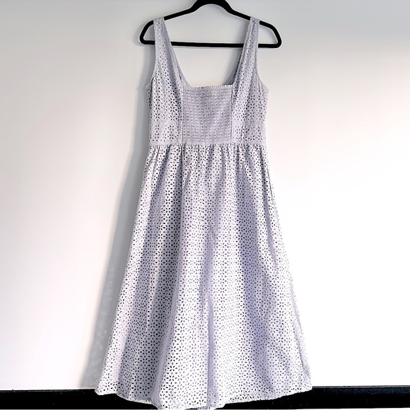 J. Crew Button-front eyelet dress in Peri Shadow Size 6 - Picture 10 of 14
